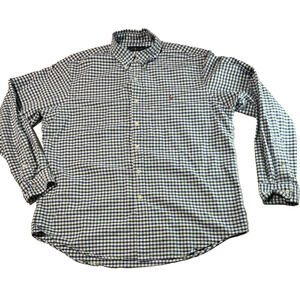 Ralph Lauren Button Down Shirt Green Blue Flesh Pony Men's Size L